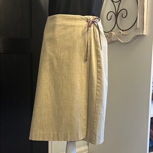 LOFT Beige Cotton-Wool Blend Skirt
